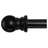 Black Curtain Rods for Windows 28 to 48 Inch - 1âHeavy Duty Curtain Rod with Adjustable Brackets,Stainless Steel Metal Drapery Rods for Kitchen,Bedroom,Sliding Door