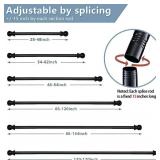 Black Curtain Rods for Windows 28 to 48 Inch - 1âHeavy Duty Curtain Rod with Adjustable Brackets,Stainless Steel Metal Drapery Rods for Kitchen,Bedroom,Sliding Door