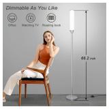 Nukanu Floor Lamp with Remote Control,Bright Floor Lamps for Living Room/Bedroom/Office, Stepless Adjustable 3000K-6000K Colors and 10-100% Brightness,Standing Light with Foot Switch (Nickel)