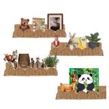 Luckybell 4 Pcs Rattan Scalloped Floating Bookshelves Nursery Book Shelves Mounted Decor Nursery Rooms Hanging Wicker Boho Book Shelf for Wall (Classic,15.8 Inch)