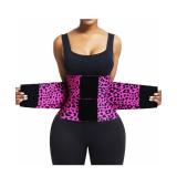 FeelinGirl Workout Waist Trainer Cincher Corset Shaper Tummy Slimmer Plus Size for Women Rose Leopard S