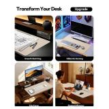 YSAGi Leather Desk Pad Protector, Office Desk Mat, Large Mouse Pad, Non-Slip PU Leather Desk Blotter, Waterproof Laptop Desk Writing Pad for Office and Home (23.6\" x 13.8\", Eggshell)