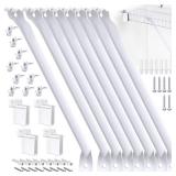 8 Pcs 12 Inch Wire Shelf Brackets, Metal Support Brackets with 10 Wire Shelf Clips and 4 End Brackets, Wire Closet Support Shelving for Closet Shelves Racks and Wardrobe