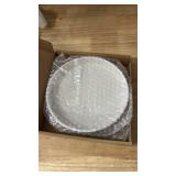 VCREATC White Round Small Tray (6.5 inch) for Bathroom & Kitchen Decor - Decorative Vanity Tray, Coffee Table Tray, Countertop Organizer for Perfume, Soap, Jewelry - Sturdy Plastic Serving Tray