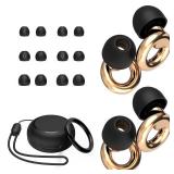 JUSTRVN Ear Plugs for Sleeping,2 Pairs of Stylish Reusable Noise Reduction Earplugs with 8 Pairs Tips & case,Hearing Protection Earplugs for Concert,Travel,Work,Live Events - 25dB-30dB