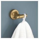 Franklin Brass Voisin (1-Pack) Towel Hooks Satin Gold Wall Mounted for Robes & Towels 2-Prong Holder, Bathroom Accessories VOI35-BB