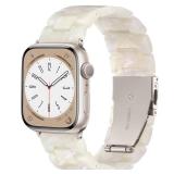 Lerobo Resin Watch Band Compatible with Apple Watch Band for Women 40mm 38mm 41mm 42mm 44mm 45mm 46mm 49mm,Fashion Lightweight Tortoise Wristband Strap for iwatch Series 10 9 8 7 6 5 4 3 2 1 SE