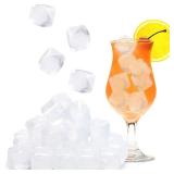 Reusable Ice Cubes for Drinks, BPA-Free Ice Packs for Lunch Boxes or Coolers, Refreezable Plastic Ice Cubes without Diluting Drinks for Party Hosts & Outdoor Ice Baths (65, Transparent)