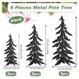 Hotop 8 Pieces Pine Tree Metal Wall Decor Set Landscape Art Sculpture Rustic for Christmas Outdoor Home Farmhouse Cabin (Black)