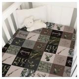 Hunting Patchwork Baby Crib Sheets for Boys Camouflage Deer Duck Hunt Soft Snug Fitted Crib Mattress Covers for 52