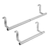 HOULIME 3 Packs Retractable Kitchen Towel Rack, Over Door Hand Towel and Washcloth Bar Holder