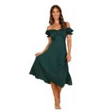 Petal & Pup Mickenna Sweetheart Frill Midi Dress - Emerald S