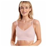 Floatley Cozy Adjustable Bra Comfort Wirefree Seamless Bra with Embedded Pad for Women Size M Crystal Pink