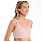 Floatley Cozy Adjustable Bra Comfort Wirefree Seamless Bra with Embedded Pad for Women Size M Crystal Pink