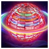 Flying Orb Toy: 2024 Upgraded Boomerang Ball, Hover Orb, Cosmic Globe Flying Spinner, Hand Controlled Mini Drone Ball, Cool Toys for 6 7 8 9 10+ Years Old Boys Girls Teens, Red