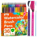 Mr. Pen- Watercolor Brush Pens, 36 Pack, Non-Toxic, Watercolor Markers with Flexible Paint Brush Pens for Coloring Books, Calligraphy, Blending, Journaling & Art Projects