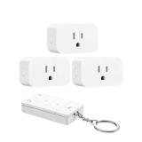 DEWENWILS Wireless Remote Control Outlet, No Wiring, Programmable & Expandable Electrical Outlet Switch, 100FT Control Range, 125V/15A/1875W Independent Control Outlet, 1Remote+3 Outlets