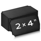 Therwen 30 Pcs Name Plates Laser Engraved Brushed Stainless Steel Plate Personalized Plaque Blank Custom Name Tag Frame Label with Adhesive Backing(Black,4