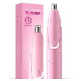 ZORAMI Rechargeable Ear and Nose Hair Trimmer - 2025 Professional Painless Eyebrow & Facial Hair Trimmer for Men Women, Powerful Motor and Dual-Edge Blades for Smoother Cutting Pink