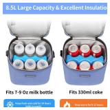 Mancro Breastmilk Cooler Bag with Ice Pack Fits 6 Baby Bottles Up to 9 Ounce, Insulated Baby Bottle Bag with Strap for Nursing Mom Daycare, Blue