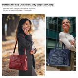 Ralnitote Laptop Tote Bag with Insulated Lunch Compartment for Women, PU Leather 15.6 Inch Work Bag, Elegant Computer Handbag, Versatile Business Tote for Office,Travel or Casual-Midnight Blue