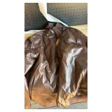 Wenven Brown Leather Bomber Jacket size medium