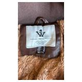 Wenven Brown Leather Bomber Jacket size medium