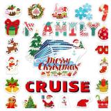 27 Pcs Christmas Cruise Door Magnets Decorations Funny Cruise Ship Door Magnets Magnetic Reusable Magnet for Graduation Cabin Ship Carnival Refrigerator Office Car Accessories