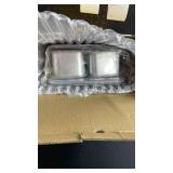 kidinit Snackle Box Container, Stainless Steel Divided Serving Tray with Lid and Handle, Large Snack Tray for Fruit Veggie Candy, 8-Compartment Snack Platter for Travel Party Beach Picnic