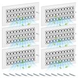 Datanly 6 Pcs Metal 10 x 4 Inch (Interior Size) White Vent Cover Ceiling Register Decorative 3 Way Air Sidewall Ceiling Wall Vent Covers, Duct Air Cover, Grille Register for Home, Office