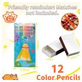 XYCCRX 110PCS Blank Matches Containers White with 12 Colored Pencils DIY Match Books Storage Boxes Bulk Match Holder with Double-Sided Striker for Wedding Bridal Birthday Party Favor(No Matches)