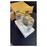 Palksky Salad Jars with Dressing Cup, 2 Pack Glass Salad Pod Mason Jar, Leak-Proof Stainless Steel Lid, On-the-Go Fresh Food Jar for Lunch & Weekly Prep