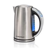 Hamilton Beach 1.7 Liter Temperature Control Electric Kettle, Water Boiler & Heater, Fast Boiling 1500 Watts, BPA Free, Cordless, Auto-Shutoff and Boil-Dry Protection, Stainless Steel (41020R)