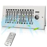 MOTCTQVD Register Booster Fan Fits 4â x 10â Register Holes, Smart Control Heating Cooling AC Vent Fan, 10-Speed Quiet Register Vent Booster Fans with Thermostat Control & Remote Control