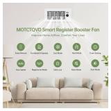 MOTCTQVD Register Booster Fan Fits 4â x 10â Register Holes, Smart Control Heating Cooling AC Vent Fan, 10-Speed Quiet Register Vent Booster Fans with Thermostat Control & Remote Control