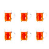 Vitrignis Turkish Tea Glasses With Handle - Small 5.2oz Tea Cups Set Of 6 - Drinkware For Hot And Cold Beverages