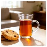 Vitrignis Turkish Tea Glasses With Handle - Small 5.2oz Tea Cups Set Of 6 - Drinkware For Hot And Cold Beverages