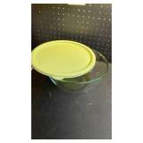 Glass Bowl with Green-Yellow Lid