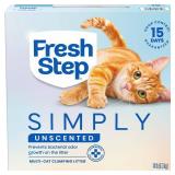 Fresh Step Simply Unscented Clumping Litter, Fresh Step Unscented Cat Litter With Activated Charcoal Technology, 14 lb. Box