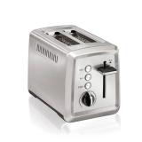 Hamilton Beach 2 Slice Toaster with Extra-Wide Slots, Bagel Setting, Toast Boost, Slide-Out Crumb Tray, Auto-Shutoff & Cancel Button, Defrost Function, Stainless Steel (22794)