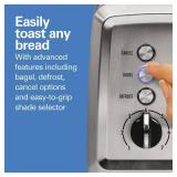 Hamilton Beach 2 Slice Toaster with Extra-Wide Slots, Bagel Setting, Toast Boost, Slide-Out Crumb Tray, Auto-Shutoff & Cancel Button, Defrost Function, Stainless Steel (22794)