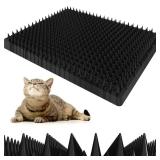 Petfolio 12 Pack Upgraded Black Cat Repellent Mat - 16\" x 13\" Scat Mat for Cats Has Uneven Spikes is an Effective Scat Mat for Dogs, Cats Repellent Outdoor & Indoor to Deter Cats, Dogs & Small Anima