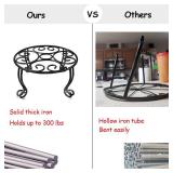 TREEZITEK 2 Pack Heavy Duty Iron Plant Stand, 11.8