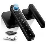 Pulido 4-in-1 Smart Fingerprint Door Knob Lock, No App Required, Door Locks for Bedrooms & Offices, Finger Print Door Knobs with Code & Keypad, Biometric Thumbprint Door Knob