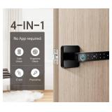 Pulido 4-in-1 Smart Fingerprint Door Knob Lock, No App Required, Door Locks for Bedrooms & Offices, Finger Print Door Knobs with Code & Keypad, Biometric Thumbprint Door Knob