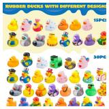 JOYIN 15 Pcs Rubber Ducks, Random Assortment Ducks Bulk with Mesh Carry Bag, Mini Rubber Duckies for Baby Bath Toys, Kids Toddler Summer Pool Toys Birthday Gifts Party Favors