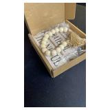 Yuntau 4 Pcs Farmhouse Wooden Tabletop Decor Farmhouse Tiered Tray Decor Rustic Retro Wood Bead Garland Blessed Grateful Thankful Block Sign Neutral Centerpiece Sign for Home Office Shelf Mantle