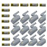 12Pcs Universal Cabinet Cupboard Hinge LED Light Sensor Light for Modern Kitchen Home Lamp-Warm White with Battery