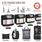 Veken 10 Set/8 Set Packing Cubes for Travel Essentials, Suitcase Organizer Bags in 4 Sizes, Carry-On Luggage Accessories with Laundry & Toiletry Bag, Airplane Must-Have, Road Trip & Camp Gifts for Men