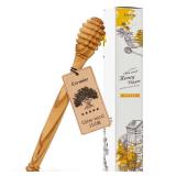 Traditional Olive Wood Honey Dipper - Durable & Warp-Resistant, Preserves Honey Purity, 1pcs, 6.3 Inch